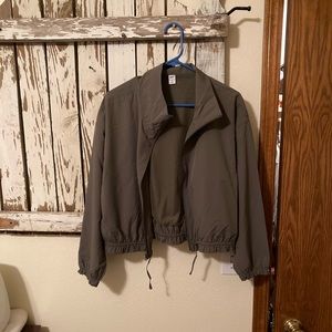 Old Navy olive green cropped athletic jacket